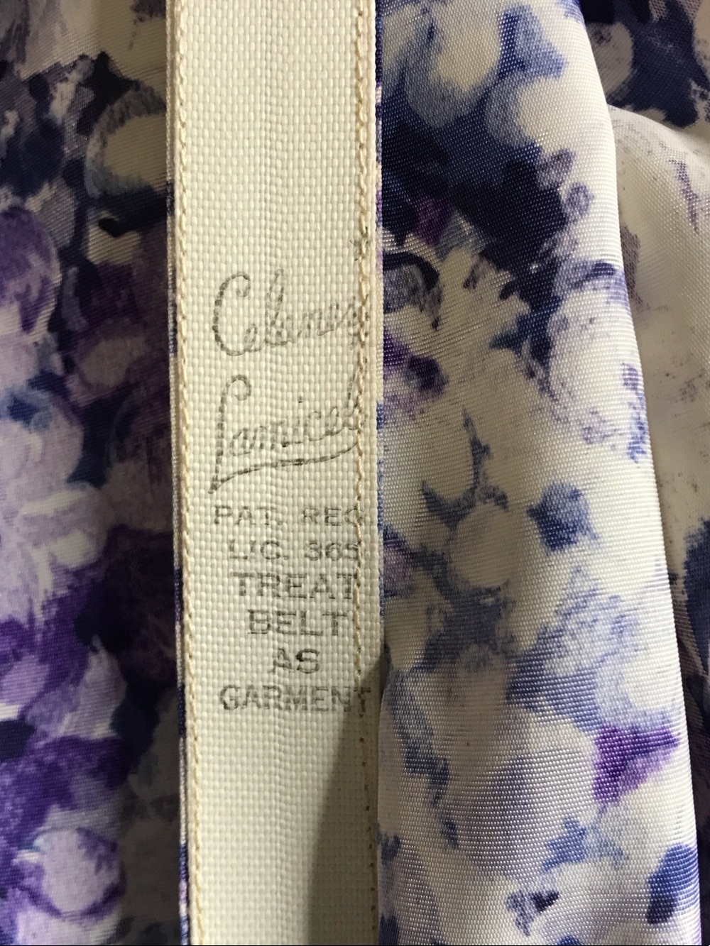 Vintage 1950s Floral Purple Short-Sleeve Belted Midi Dress - Picture 4 of 4